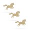3 Running Horses Unfinished Wooden Shapes Craft Cutouts DIY Unpainted 3D Plaques 4 Inches